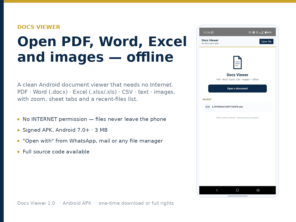 Docs Viewer — Offline PDF, Word, Excel & Image Viewer (Android APK)
